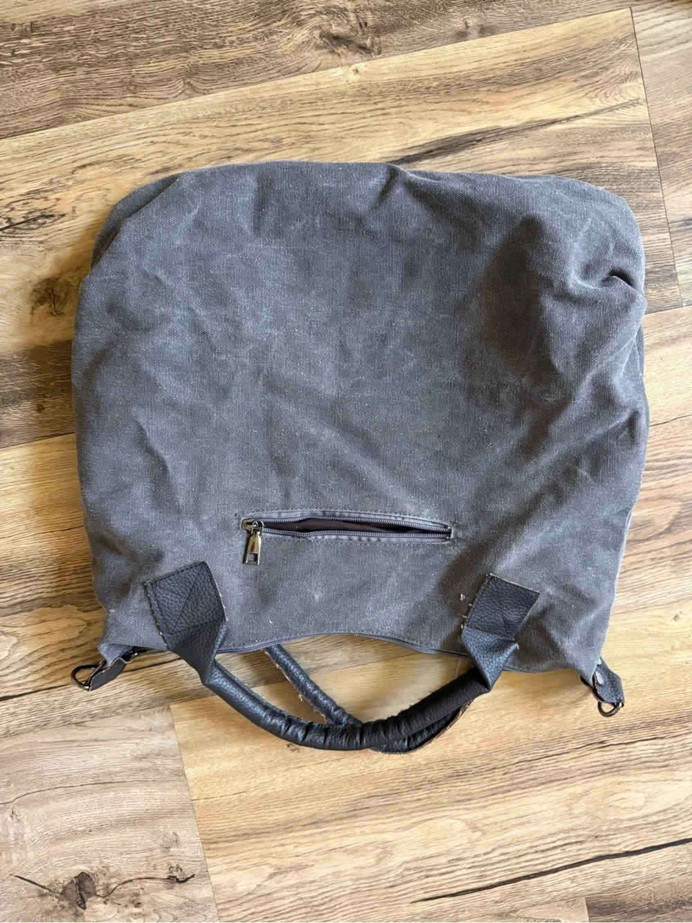 Canvas Travel Tote Bag in Dark Gray - Unbranded